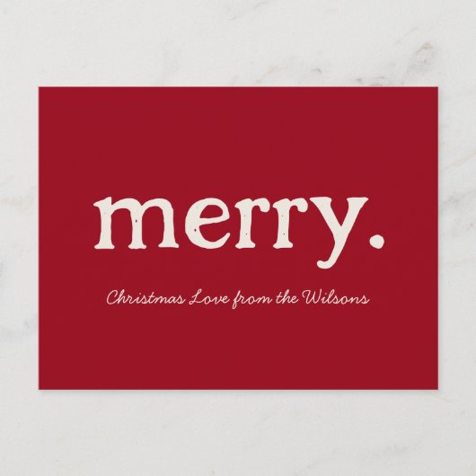 Moderne minimalistische vrolijke kerstfamilie feestdagenkaart (Voorkant)