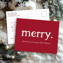 Moderne minimalistische vrolijke kerstfamilie feestdagenkaart