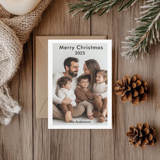 Moderne minimalistische vrolijke kerstfoto