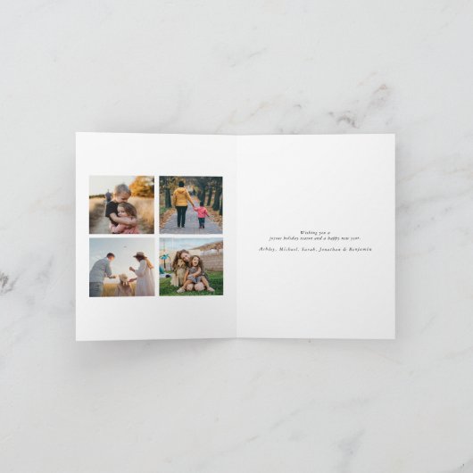 Moderne minimalistische vrolijke kerstfoto feestdagen kaart (Binnen)