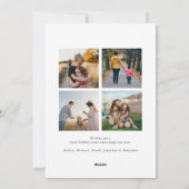 Moderne minimalistische vrolijke kerstfoto feestdagenkaart (Achterkant)