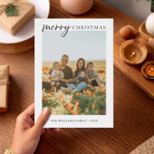 Moderne minimalistische vrolijke kerstfoto feestdagenkaart