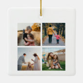 Moderne minimalistische vrolijke kerstfoto keramisch ornament (Achterkant)