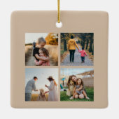 Moderne minimalistische vrolijke kerstfoto keramisch ornament (Achterkant)
