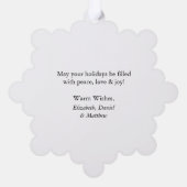 Moderne minimalistische vrolijke kerstfoto ornament kaart (Achterkant)