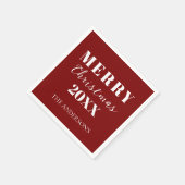 Moderne minimalistische vrolijke kerstrode vakanti servet (Hoek)