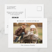Moderne minimalistische vrolijke kerstvakantie FOT Briefkaart (Voorkant / Achterkant)