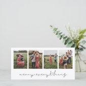 Moderne minimalistische vrolijkheid alles 4 foto c feestdagenkaart (Staand voorkant)