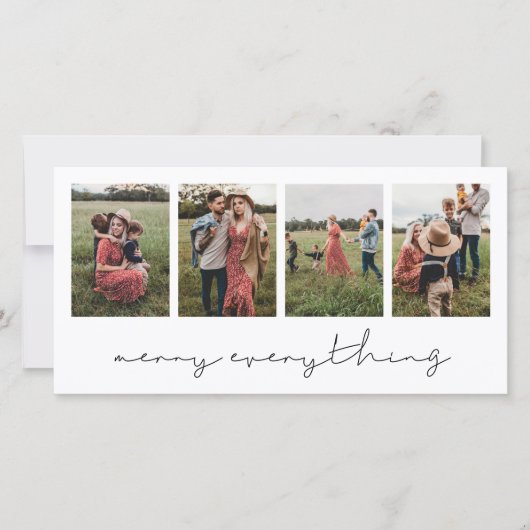 Moderne minimalistische vrolijkheid alles 4 foto c feestdagenkaart (Voorkant)