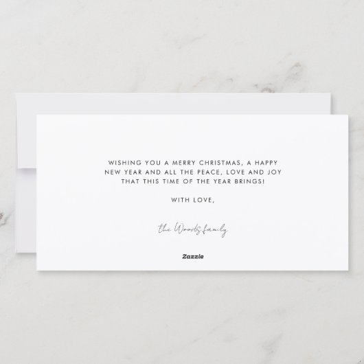 Moderne minimalistische vrolijkheid alles 4 foto c feestdagenkaart (Achterkant)