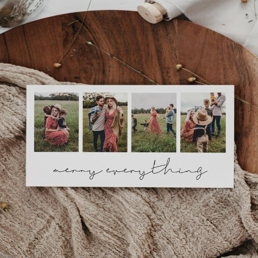 Moderne minimalistische vrolijkheid alles 4 foto c feestdagenkaart