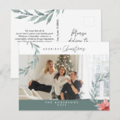 Moderne minimalistische, vrolijkste kerst familie  briefkaart (Voorkant / Achterkant)