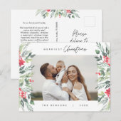 Moderne minimalistische, vrolijkste kerstfamilie briefkaart (Voorkant / Achterkant)