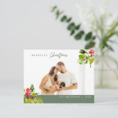 Moderne minimalistische, vrolijkste kerstfamilie briefkaart (Staand voorkant)