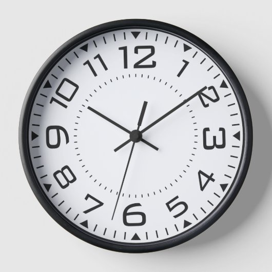 Moderne minimalistische wandklok ⏳ Slank zwart (Voorkant)