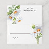Moderne minimalistische Watercolol Daisy Bruiloft Plaatskaartje (Buitenkant ongevouwen)