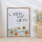 Moderne Minimalistische Watercolol Daisy kaarten e Poster