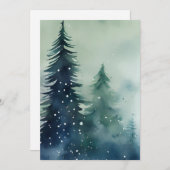 Moderne Minimalistische Watercolor Kerstkaart Bedr (Voorkant / Achterkant)
