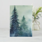 Moderne Minimalistische Watercolor Kerstkaart Bedr (Staand voorkant)
