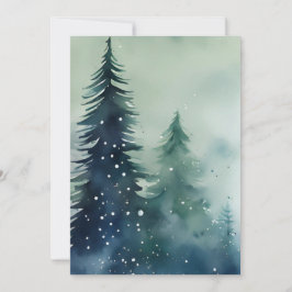 Moderne Minimalistische Watercolor Kerstkaart Bedr