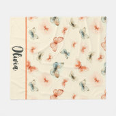 Moderne Minimalistische Watercolor Vlinders Fleece Deken (Voorkant (Horizontaal))