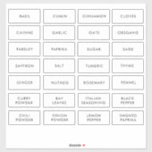 Moderne minimalistische waterdichte kruidenpot lab sticker (Vel)