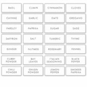 Moderne minimalistische waterdichte kruidenpot lab sticker (Voorkant)