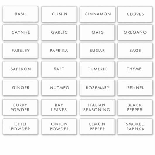 Moderne minimalistische waterdichte kruidenpot lab sticker (Voorkant)