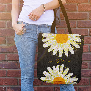 Moderne minimalistische waterkolol kamille tote bag