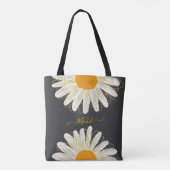 Moderne minimalistische waterkolol kamille tote bag (Achterkant)