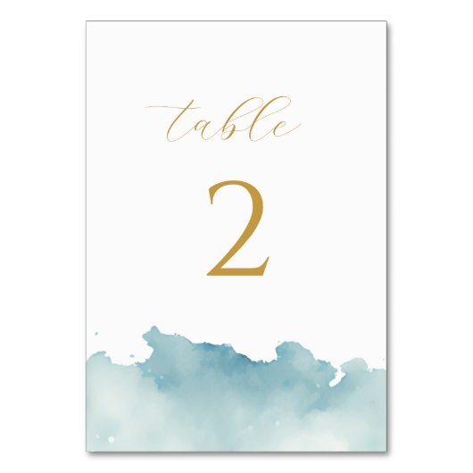 Moderne minimalistische Waterverf Beach bruiloft Kaart (Voorkant)