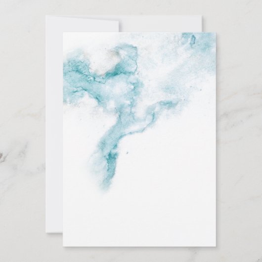 Moderne minimalistische Waterverf-bruiloft in de o Kaart (Achterkant)