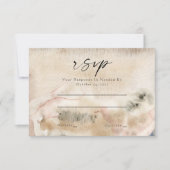 Moderne minimalistische Waterverf fotobruiloft RSVP Kaartje (Voorkant)