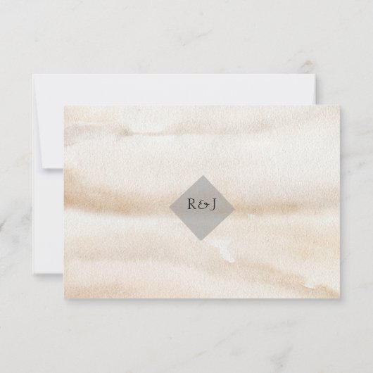 Moderne minimalistische Waterverf fotobruiloft RSVP Kaartje (Achterkant)