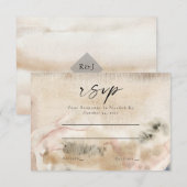 Moderne minimalistische Waterverf fotobruiloft RSVP Kaartje (Voorkant / Achterkant)