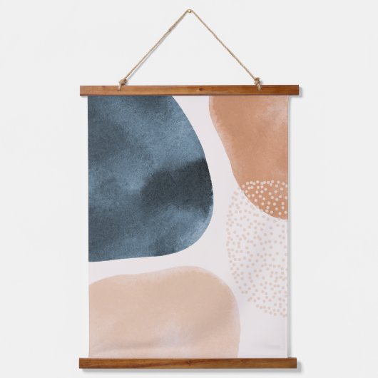 Moderne minimalistische Waterverf kunst Hangend Wandkleed (Voorkant)