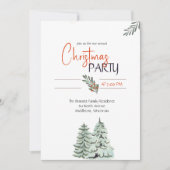 Moderne minimalistische Waterverf rode groene kers Kaart (Voorkant)