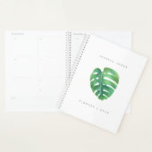 Moderne minimalistische Waterverf tropisch palmbla Planner (Display)