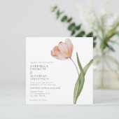 Moderne minimalistische Waterverf Tulp Wedding Kaart (Staand voorkant)