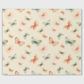 Moderne minimalistische Waterverf vlinders Cadeaupapier (Vlak)