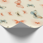Moderne Minimalistische Waterverf Vlinders Cadeaupapier (Hoek)
