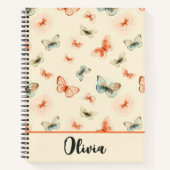 Moderne minimalistische Waterverf vlinders Notitieboek (Voorkant)