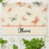 Moderne minimalistische Waterverf vlinders Theedoek (Gevouwen)