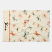 Moderne minimalistische Waterverf vlinders Theedoek (Horizontaal)