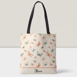 Moderne minimalistische Waterverf vlinders Tote Bag