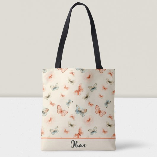 Moderne minimalistische Waterverf vlinders Tote Bag