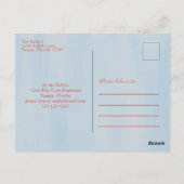 Moderne minimalistische Waterverf voor blauwe krab Briefkaart (Achterkant)