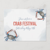 Moderne minimalistische Waterverf voor blauwe krab Briefkaart (Voorkant)