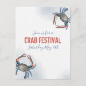 Moderne minimalistische Waterverf voor blauwe krab Briefkaart (Voorkant)