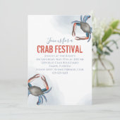 Moderne minimalistische Waterverf voor blauwe krab Kaart (Staand voorkant)